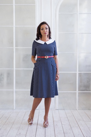 Платье 3175/синий, черный.