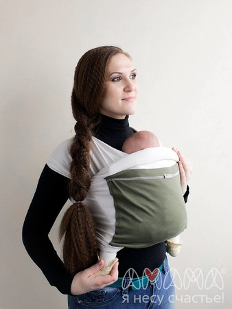 Sling-Schal gestrickt Motatic, Olivbeige