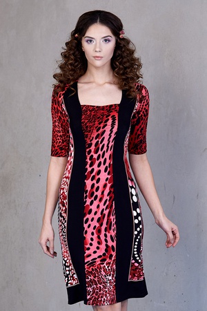 112-1721 Ateş leoparı elbise