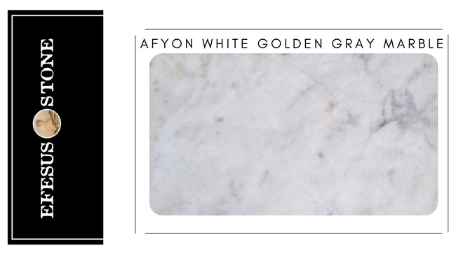 Афьон белый золотисто-серый мрамор