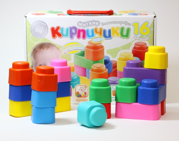 Мягкие кирпичики с ионами серебра конструктор «Extra» 16 деталей