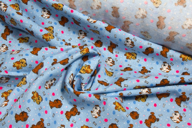 Ткань постельная детская Щенки