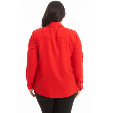 Büyük Beden Klasik Krep Gömlek