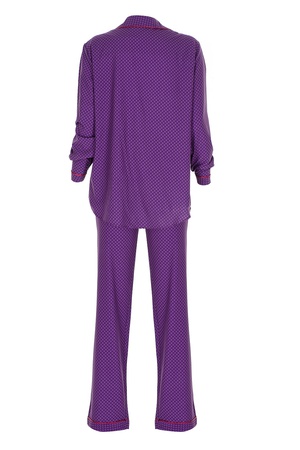 TENCEL - BİYELİ BAYAN PİJAMA TAKIM -MOR-MERCAN
