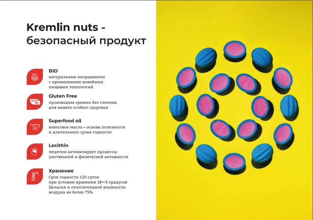 Kremlin Nuts - кондитерское изделие, цветные орешки, с различным начинками