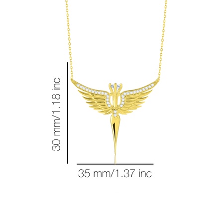 Even & Pétra 14 Ayar Altın Tek Taşlı Mikail Meleği Kolye