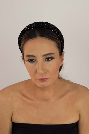 Крест из хрусталя ручной работы Bijusel Бархат Толстая Корона Черный