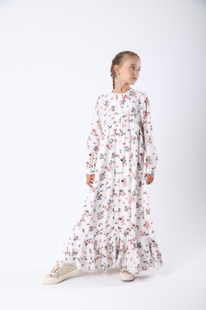 Viskon satenden kızlar için yazlık elbise (11)