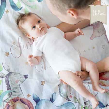 100% Organic Cotton Muslin Swaddle GOTS Certified