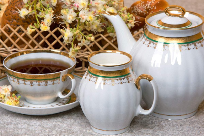 Сервиз чайный 15 предм. Белый лебедь Ожерелье