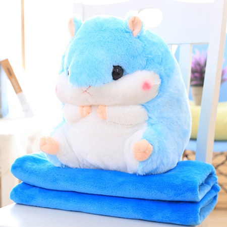 Мягкая игрушка подушка хомяк 3 в 1 с пледом внутри