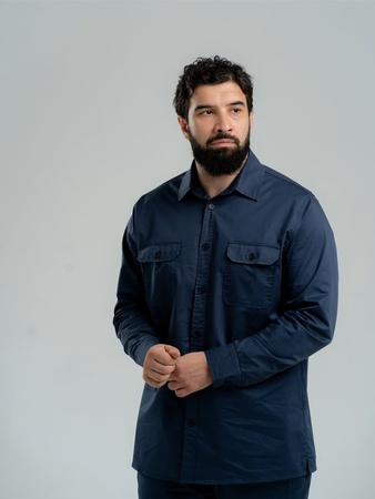 Рубашка-2448 D.Blue