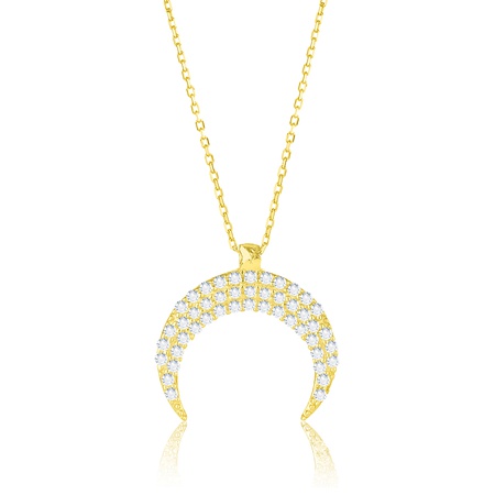 Even & Pétra 14 Ayar Altın Taşlı Hilal Kolye