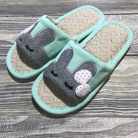 ​Тапочки женские с открытым носком "Зайцы"