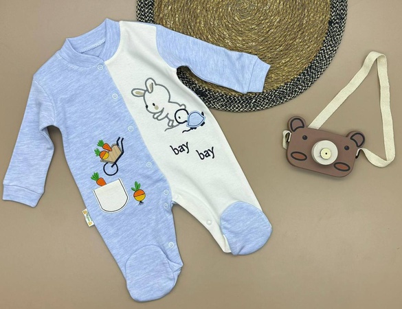 3-6/6-9/9-12 month Düğmeli ve Desenli Aylık Tulum