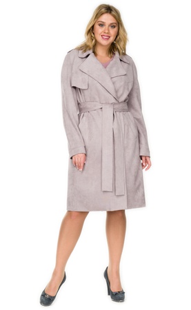 Ladies coat made of eco suede.