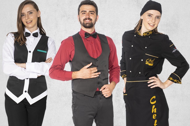 Overalls for staff of restaurants, cafes and shops