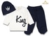 BABYİM1020-MEN 0/3 MONTH HAT CROWN KING SUIT