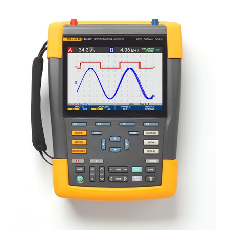 Fluke 190-502-III-S: 2-канальный, 500 МГц портативный осциллограф с комплектом SCC-293