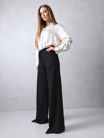 Брюки палаццо широкие на резинке