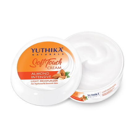 Yuthika Almond Intensive Light Moisturizer Cream 500ml | Non Sticky, Instant Hydration, Deep Nourishment | For Face, Hand & Body