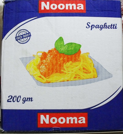 Macaroni, Pasta spaghetti, 200 gm, Nooma brand, 100% wheat flour