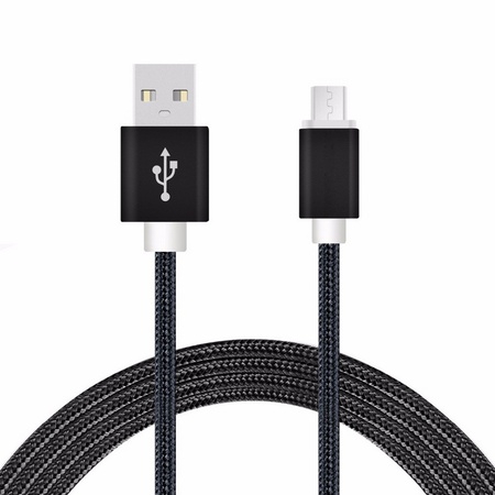 Кабель USB-microUSB плетеный, с алюминиевым штекером