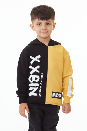 BASKILI KAPÜŞONLU SWEAT