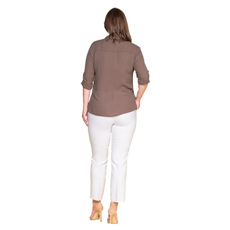 Büyük Beden Klasik Krep Gömlek