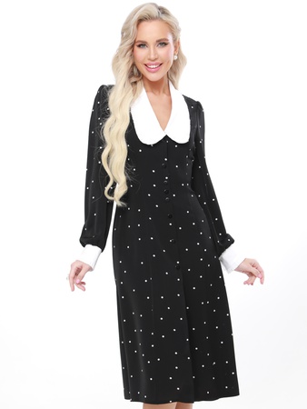 Yakalı ofis elbisesi