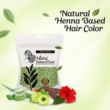 Hair Colour for Women Original Black 100% Henna-Based Powder Long-Lasting Herbal Formula Ammonia-Free 45g Zipper Pouch