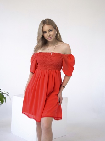 Розовое платье шифон (артикул ml 115/2)