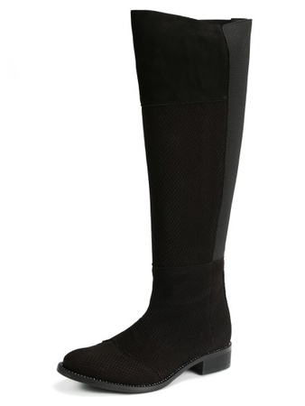 Замшевые сапоги под питона (широкая голень) s152