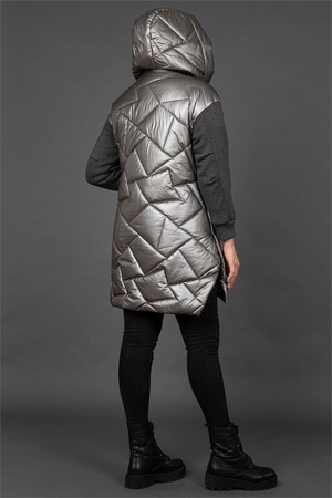 СТЕГАНАЯ КУРТКА С ВЯЗАНЫМ РУКАВОМ-9927