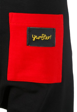 Pants black with red pockets on fleece Yumster YC.02.23.001