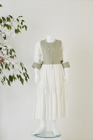 Simli Yarım Kollu Elbise