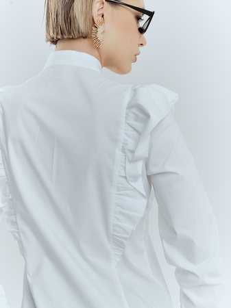 Женская блузка с воланами. Топ 2024 - 0424