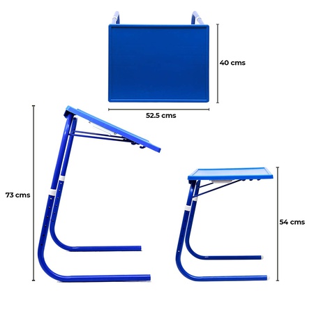 EASYHOME Multi Function Detachable and Fold-able Multi purpose laptop table Table Mate with Cup Holder (Blue)