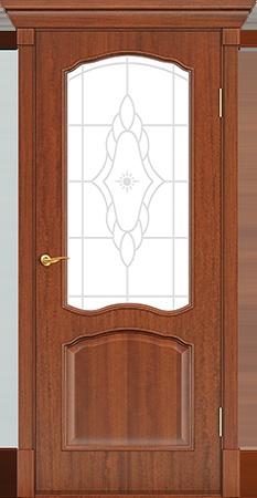 Двери Тип 104ДФОП16 Красное дерево