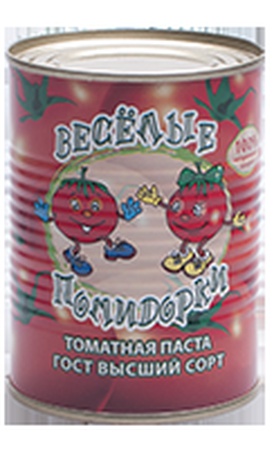 Томатная паста «Весёлые помидорки» 380гр. ГОСТ