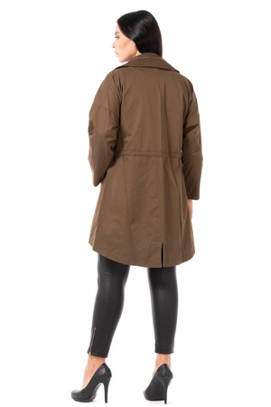 Büyük Beden Beli Büzgülü Parka