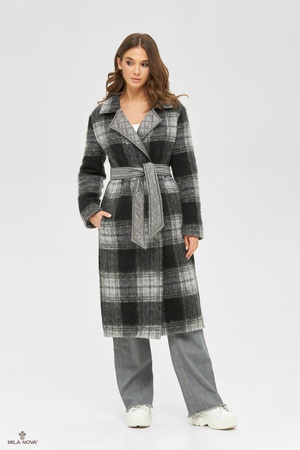 MILA NOVA ПАЛЬТО ПВ-68 СЕРАЯ КЛЕТКА