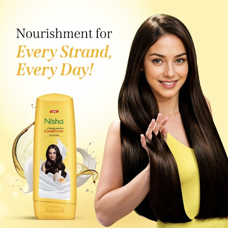 Nisha Conditioner for Women & Men - Strong & Smooth, 180ml Bottle, Enriched with Egg Protein, Boosts Strength & Shine