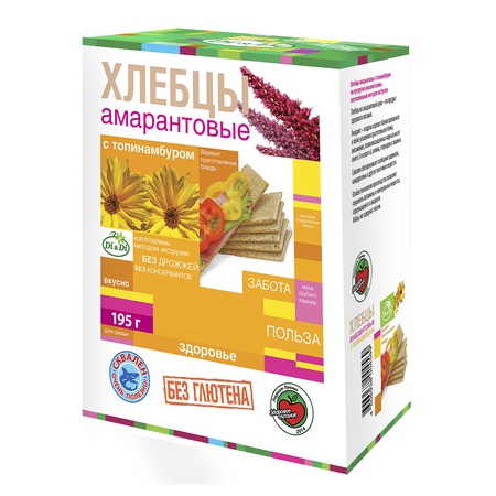 Хлебцы без глютена амарантовые 195г