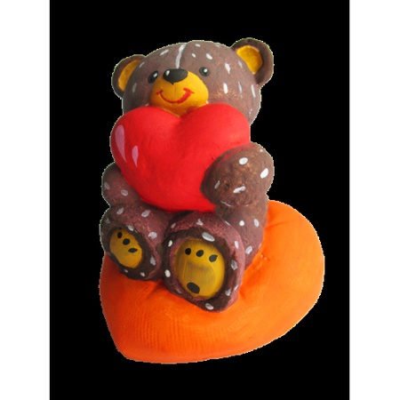 Гипсовая фигурка для раскрашивания Мишка Тедди на сердце