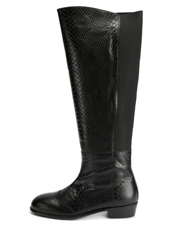 Черные сапоги под питона (широкая голень) s153