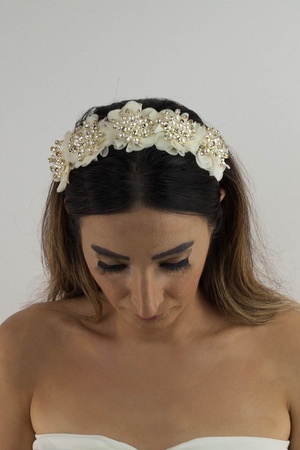 Набор застежек для серег Bijusel Pearl Flower, белый