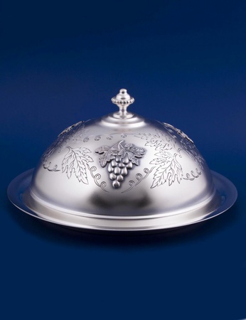 Серебряная масленка "Виноградная лоза"