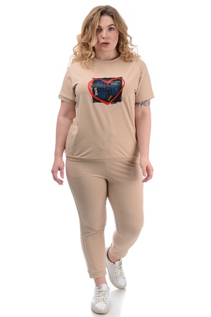 Женский трикотажный костюм футболка/бриджи