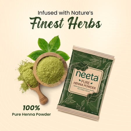 Neeta 100% Pure Henna Powder Brown 100g (Pack of 1) | Natural Hair Color & Shine | No Ammonia, No Chemicals